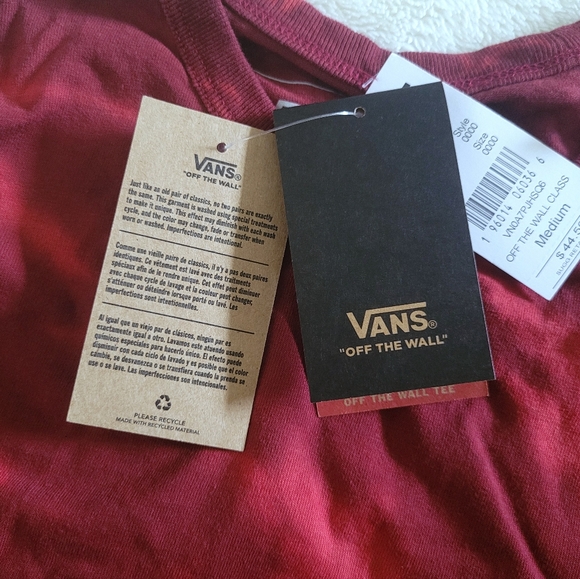✨️HP✨️ VANS🚐 Off The Wall Classic Fit Red❤️ Swirl Tie Dye☮️ Tee👕 - NWT - Picture 5 of 12